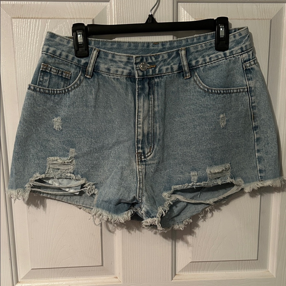 Distressed Denim Shorts